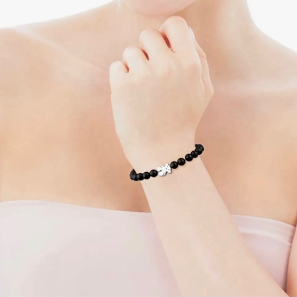TOUS Black Onyx Bear Bracelet